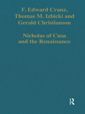 cover image of Nicholas of Cusa and the Renaissance